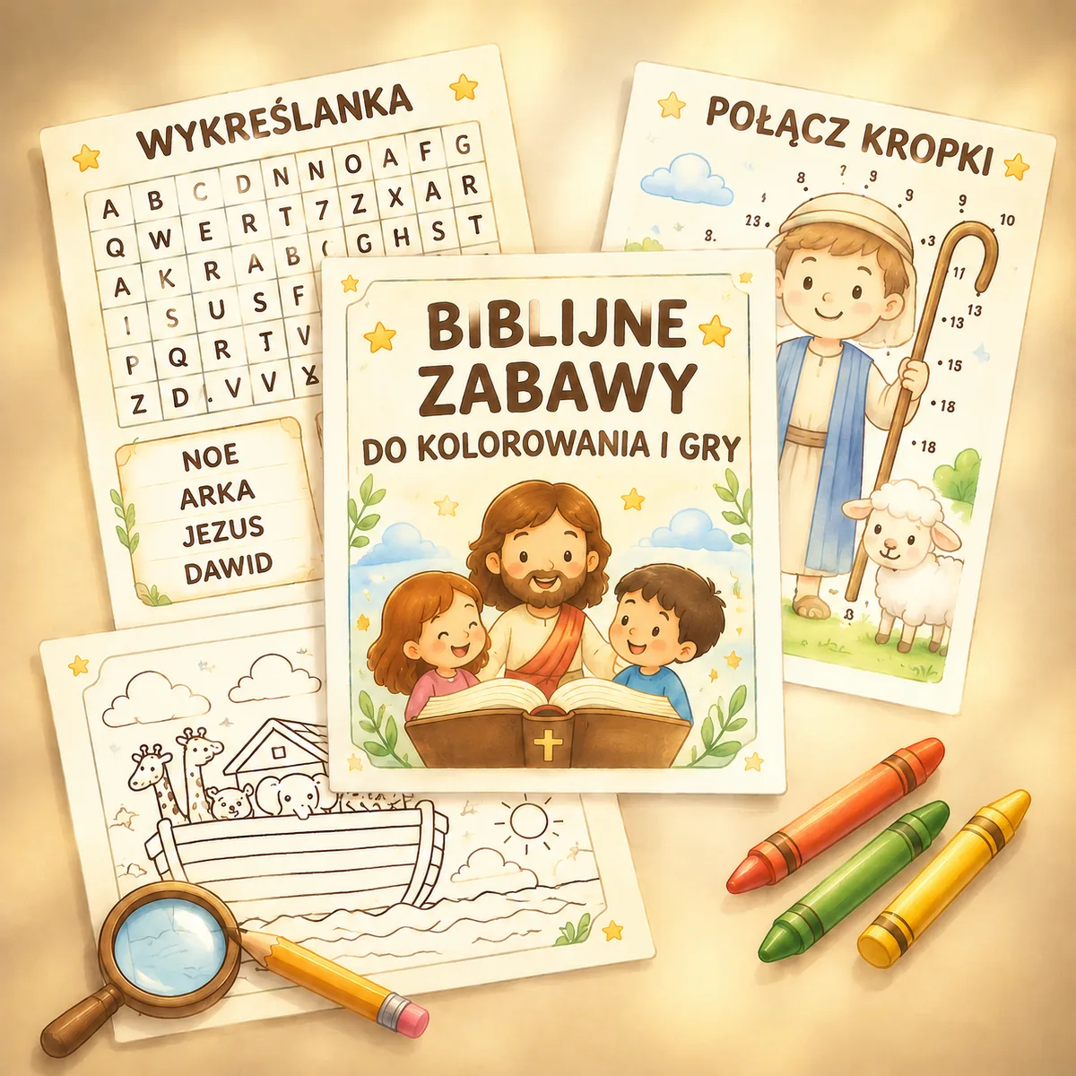 Pakiet biblijnych kolorowanek i zabaw