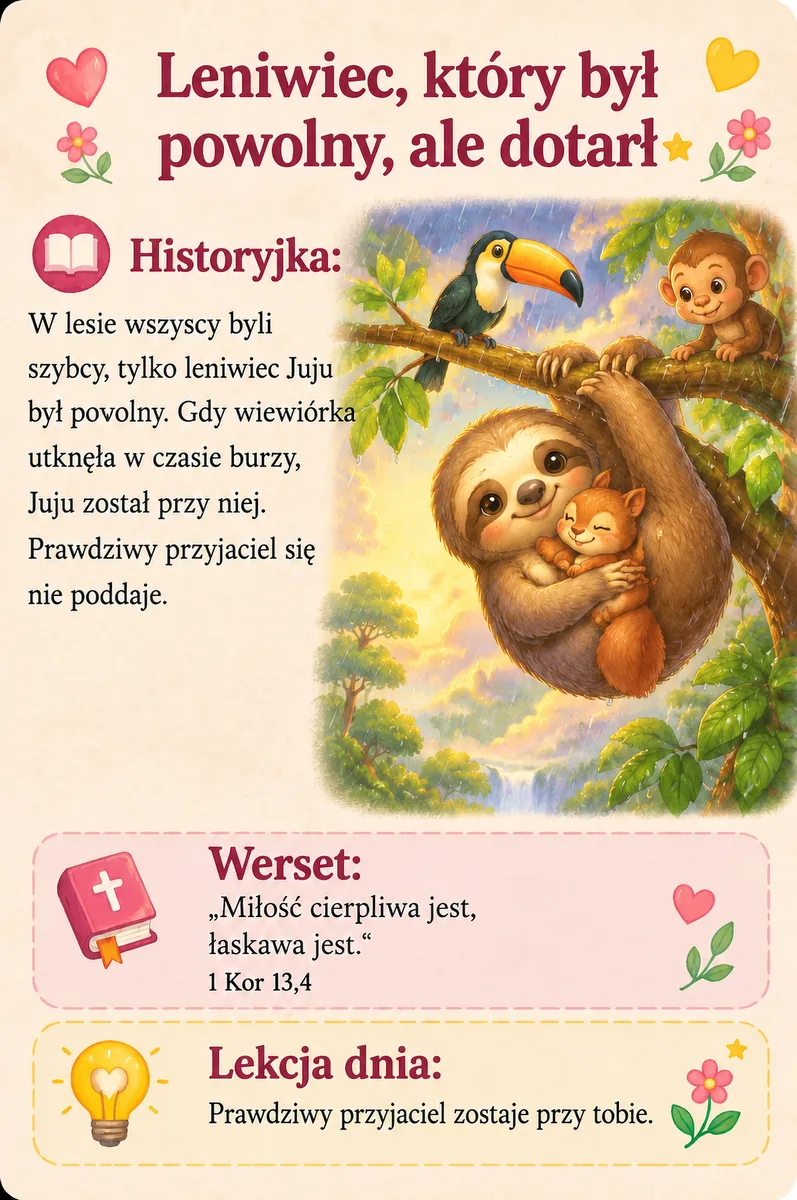 Leniwiec, który był powolny, ale dotarł